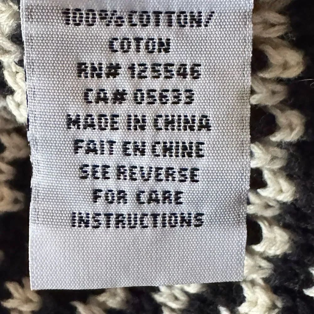 Habitat Black/White Cotton Knit Sweater Size Large - Picture 4 of 5
